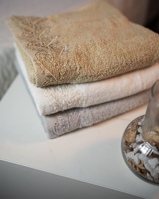 Elegance leaf towel 3pcs set