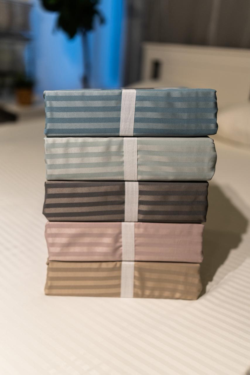 Stripe cotton fitted bed sheet set